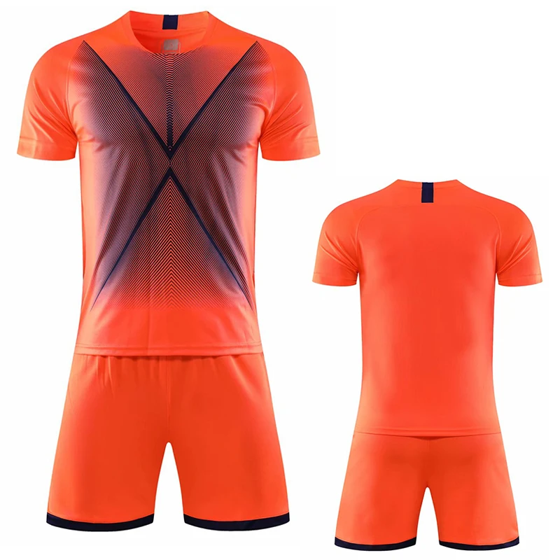 men short sleeve orange soccer jersey set red adult football uniform man green team soccer shirt name DIY number