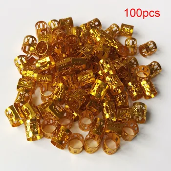 

100 Pcs Tool Mini Decoration Dreadlocks Cuff Easy Use Extension DIY Flexible Styling Aluminum Bead Reusable Hair Braid Ring