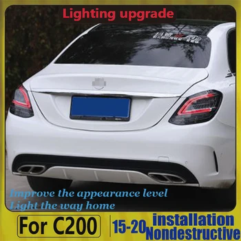 

New LED Taillights Assembly For Benz C-Class W205 C180 C200 C260 C63 14-20 LED Rear Lamp Brake Reverse Light Rear Back