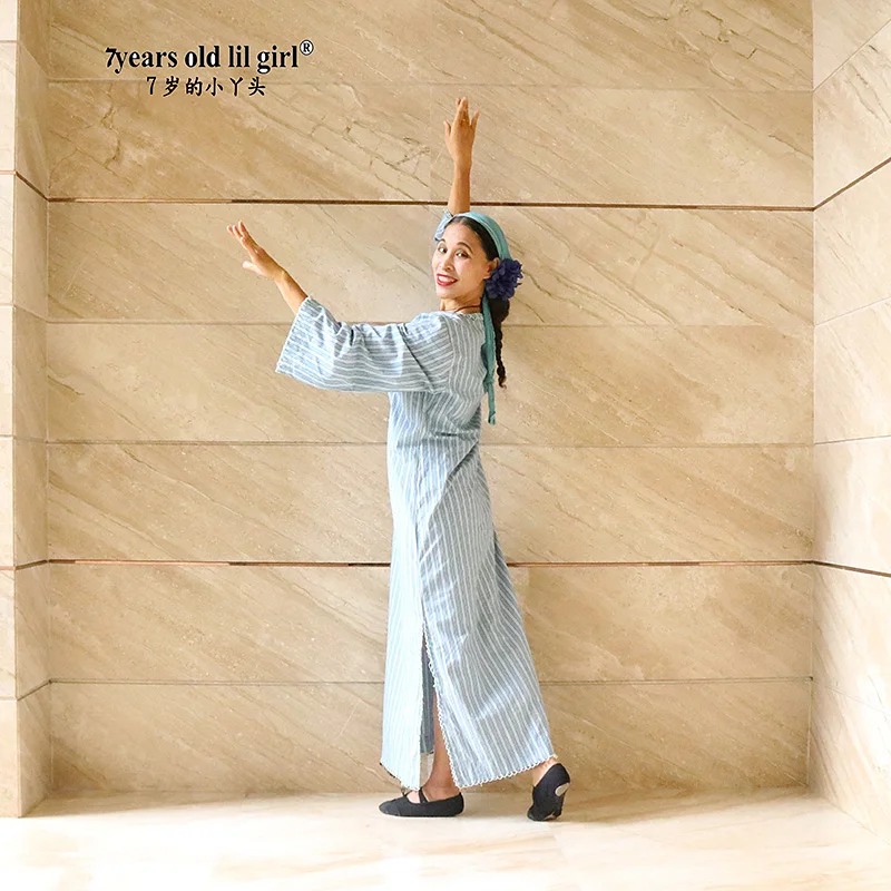 

Women belly dance robe Baladi group performance suit Oriental Dance Costume cotton long dress CUU02