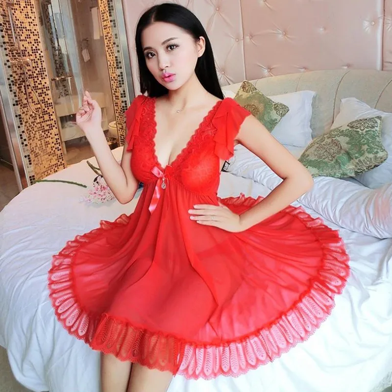 2019 модный дизайн сексуальная женская новая летняя ночная рубашка из тонкой сетки