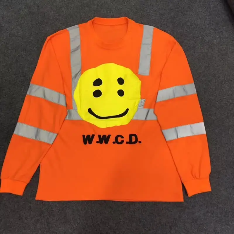 1 W.W.C.D. Футболка ASAP Rocky оранжевый отражение с длинным рукавом CPFM футболка с логотипом "Улыбка" Для мужчин Для женщин футболка Для мужчин Для женщин с изображением Трэвиса Скотта - Цвет: 1
