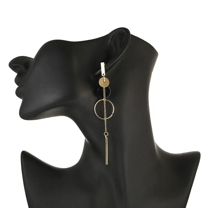 Новая мода посеребренные висячие серьги с драгоценным камнем и стразами длинные висячие серьги для женщин ювелирные серьги - Окраска металла: 61jin