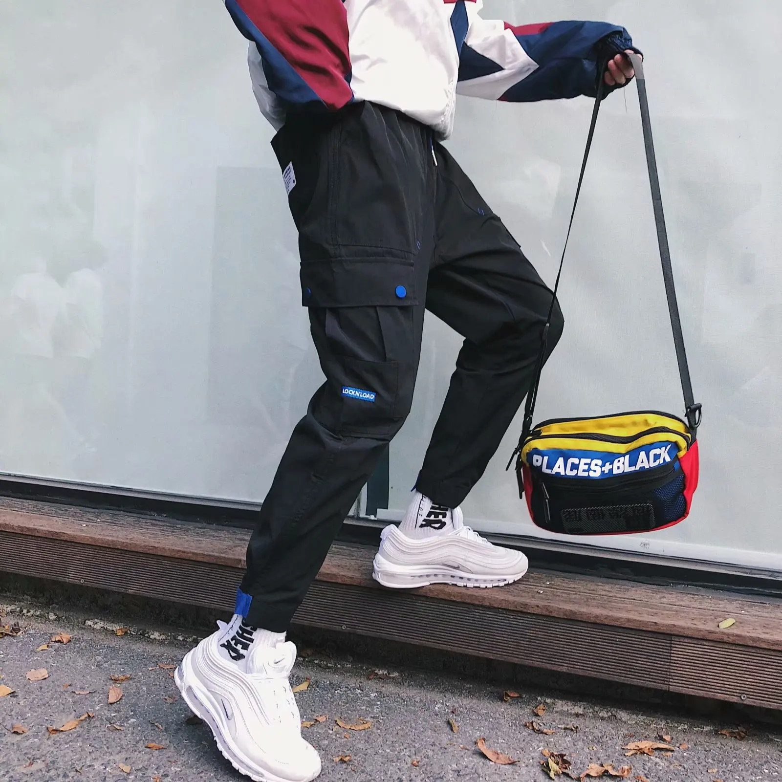 

Spring Summer Bib Overall Men's Popular Brand Ankle Banded Pants INS Super Fire Pants National Trends Loose-Fit Korean-style Cas