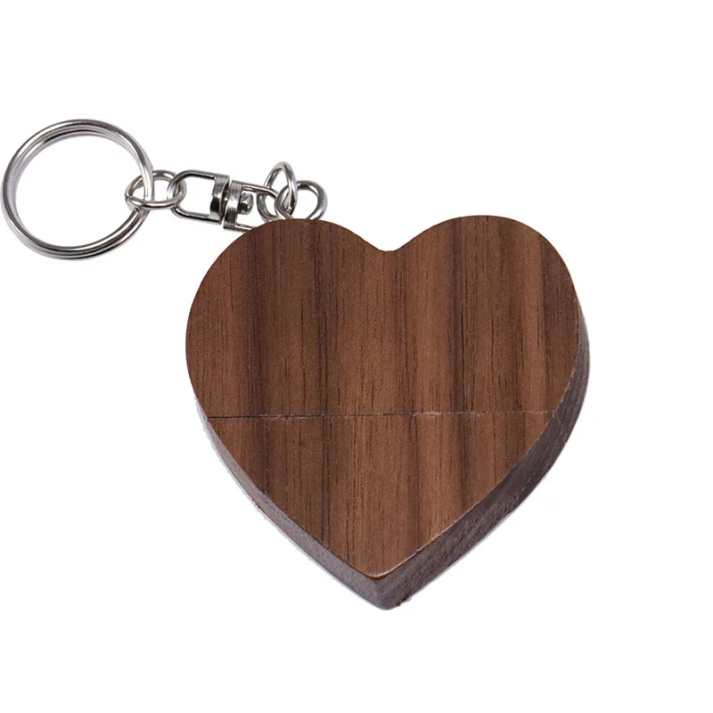 Walnut no box JASTER(более 10 шт. бесплатный логотип) USB 2,0 деревянное сердце+ коробка usb флэш-накопитель 4 ГБ 8 ГБ 16 ГБ 32 ГБ 64 Гб 128 ГБ Флешка внешний накопитель - Цвет: Walnut no box