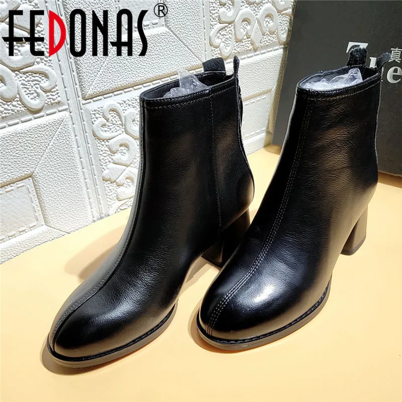 FEDONAS/ботинки Челси для женщин сезон осень зима вечерние туфли из натуральной кожи