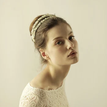 

Wedding Party Bridal Crystal Rhinestone Prom Pearls Tiara Crown Headband