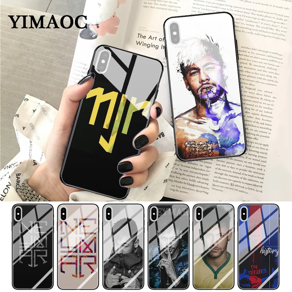 YIMAOC Бразилия Neymar da Silva Santos стеклянный чехол для телефона Apple iPhone XR X XS Max 6 6S 7 8 Plus 5 5S SE