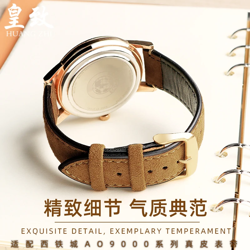 Per Citizen Eco-Drive Cinturino In Vera Pelle Ao9000-06B Ao9003-08E Serie 22Mm Uomo