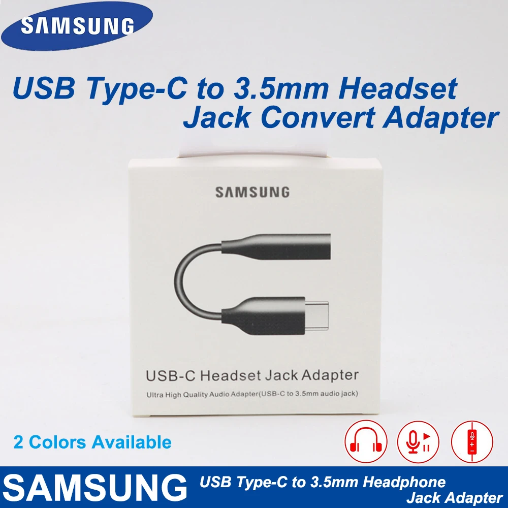 SAMSUNG Type C 3.5 Jack Earphone Cable USB-C to 3.5mm AUX Headphones Adapter For Samsung Galaxy Note 10 Plus 10+ A90 A80 A60 A8S cell phone plug adapter