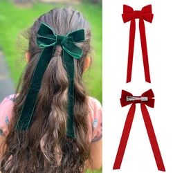 Oaoleer Lovely Hair Accessories for Girls Kids Long Ribbon Solid 2020 Hair Bows Clips Cute Velvet Ins Fashion Girls Hair Pins