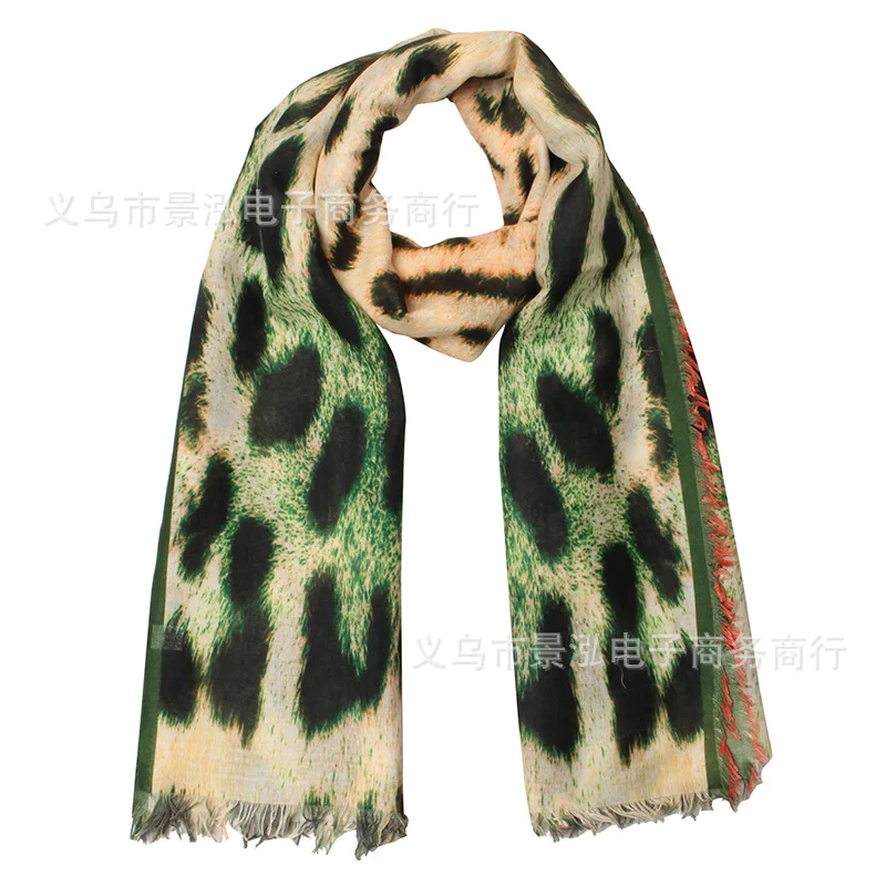 

Europe And America Brown Green Leopord Pattern Thin Spring Summer Autumn Model 4 Related Products Pull Shall Scarf