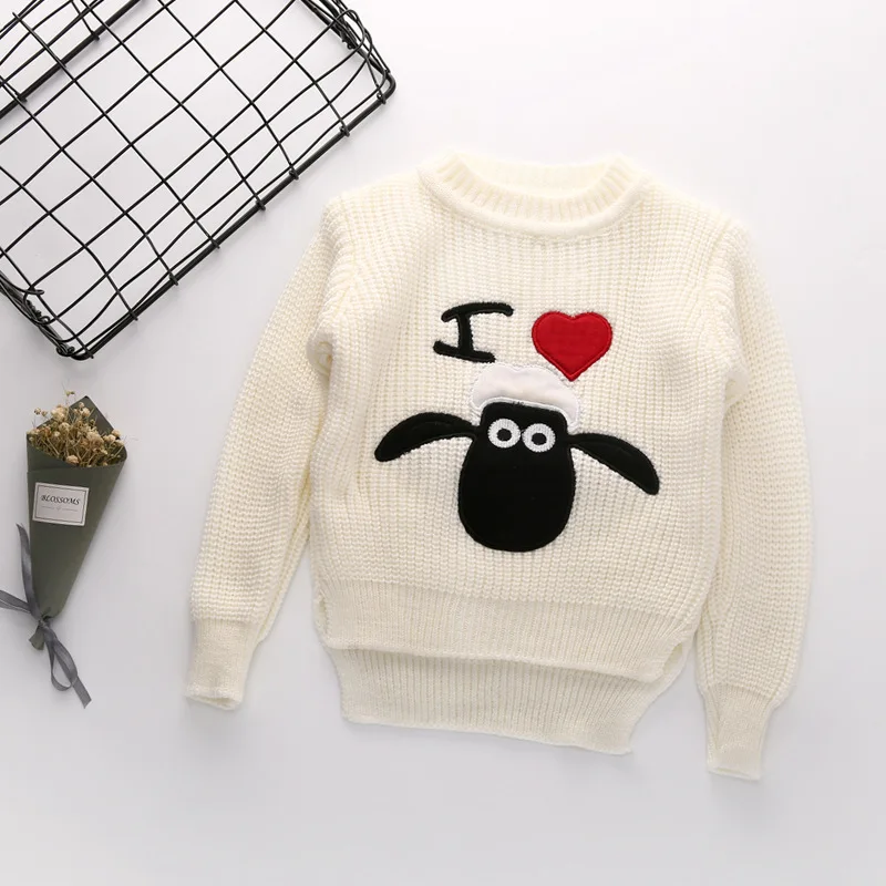 

2019 Autumn And Winter New Style Childrenswear Children Girls Heart Sweater Knitted Pullover Cotton Knitwear Coat