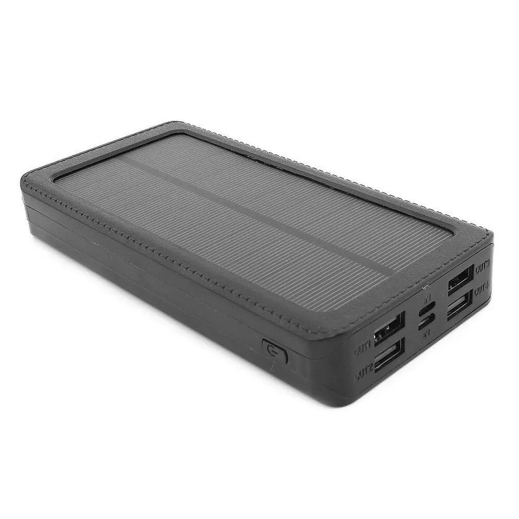 Солнечное зарядное устройство, 20000 мАч, 4 порта, USB, прочное, пылезащитное, водонепроницаемое, полимерное зарядное устройство