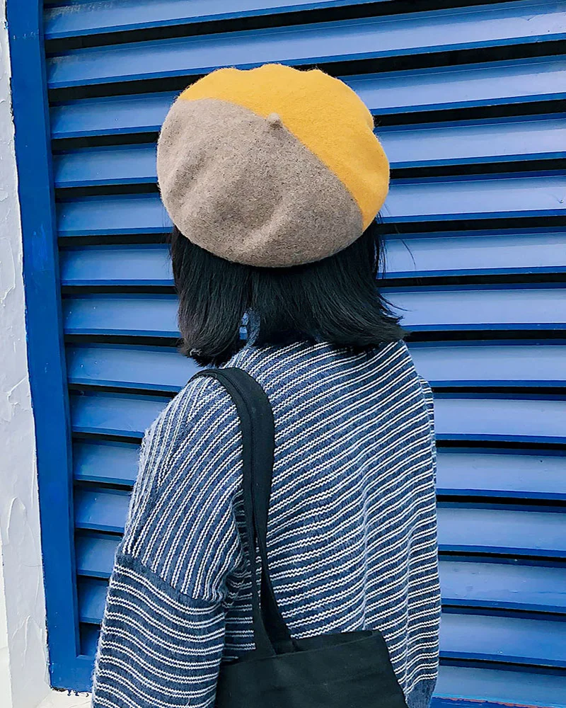

Korean-style Mixed Colors Wool Beret Women's Autumn And Winter Versatile Graceful Sweet Cute Yellow Soft Girl INS Hat Autumn