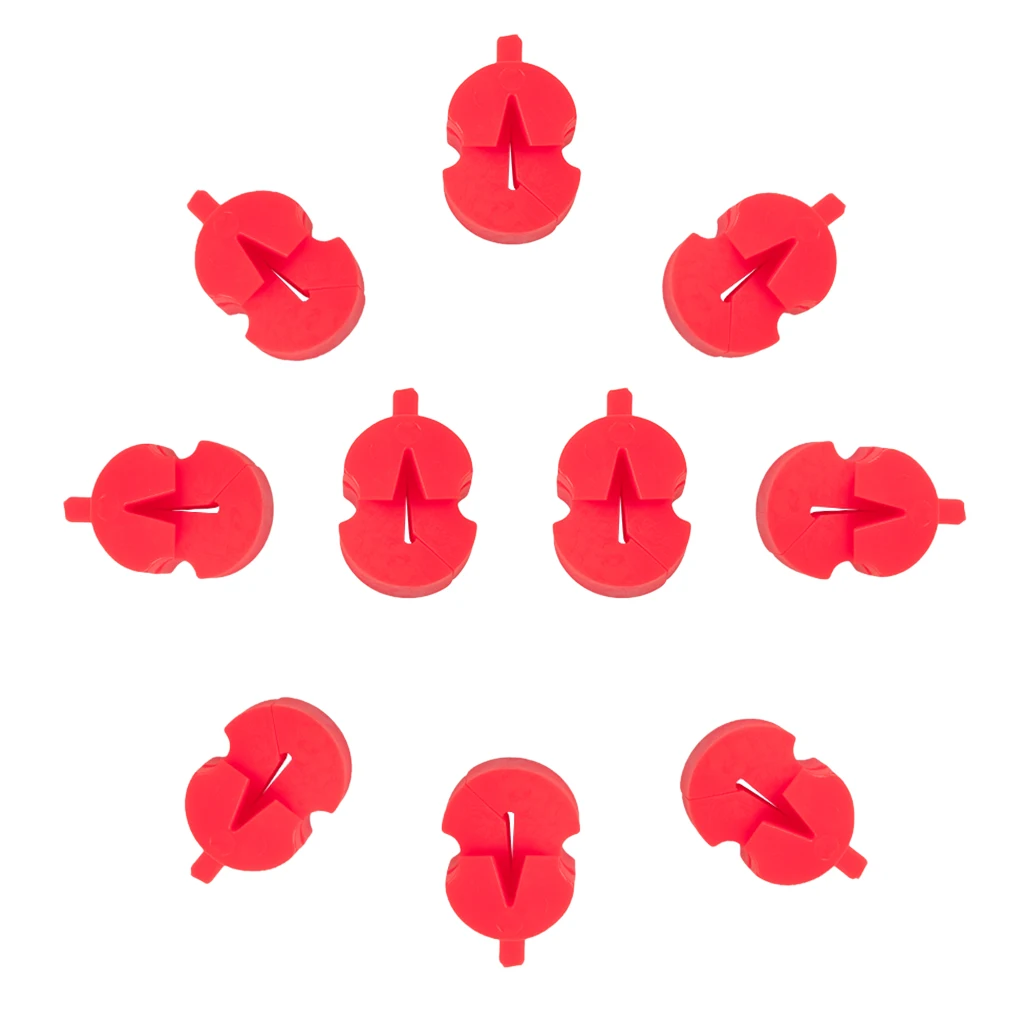 10pcs Rubber Violin Mute Silencer for 1/2 3/4 4/4 Fiddle Training Practicing - Red