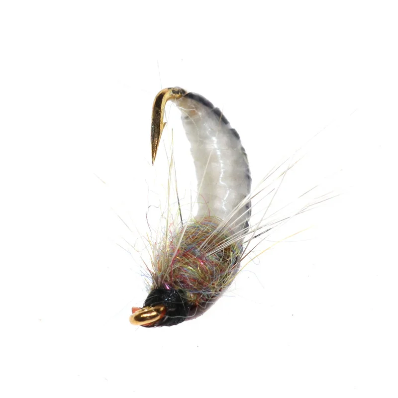 1PC New #12 Realistic Nymph Scud Fly For Trout Fishing Artificial Insect Bait Lure Simulated Scud Worm Fishing Lure