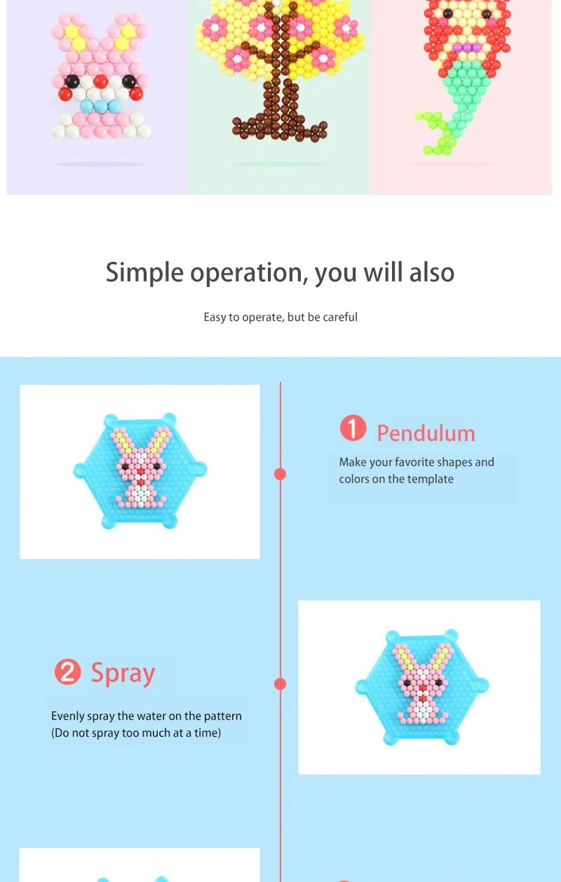 DIY распылитель воды обучающие игрушки для детей волшебные бусины улучшают способность ребенка 3D головоломка многоцветные формы в виде животного ручная работа