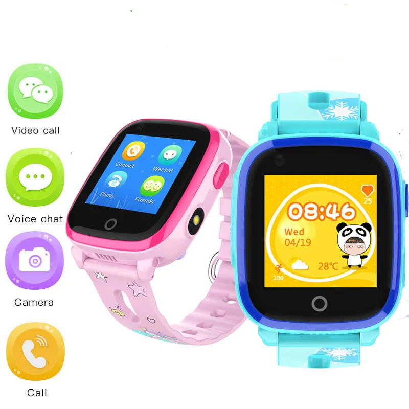 4G Kids Smart Watch Waterproof GPS WIFI Tracking Video Voice Call Position SOS Monitor Tracker Baby Boy Girl Smartwatch