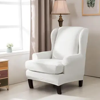 

2PCS Sofa Cover Elastic Armchair Protective Cover Wing Chair Stretch And Anti-slip Protector Sofa Covers For Living Room
