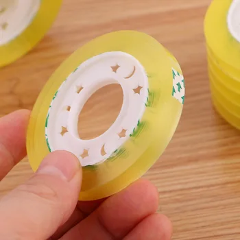 

6PC Creative Stationery Narrow-sided Transparent Tape Student Handmade 8mm Small Tape Office Supplies Tape