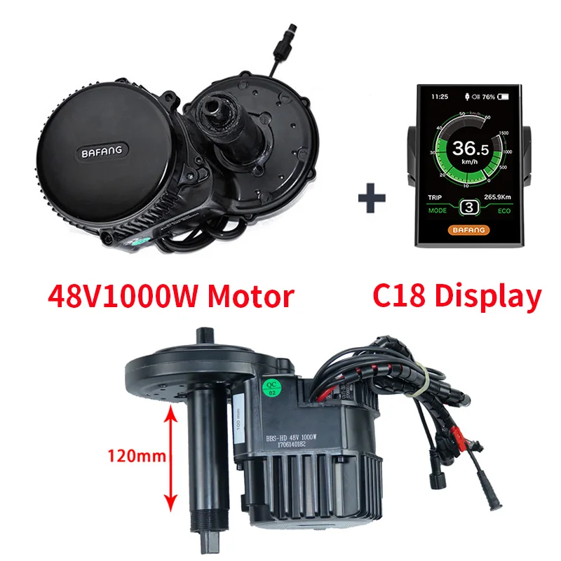 Bafang BBS03 48V 1000 Вт середине приводной двигатель 8fun BBSHD середине приводной двигатель DIY электрический велосипед Ebike двигателя Электрический Мотор велосипед Conversion Kit - Цвет: 48V 1000W C18 120MM
