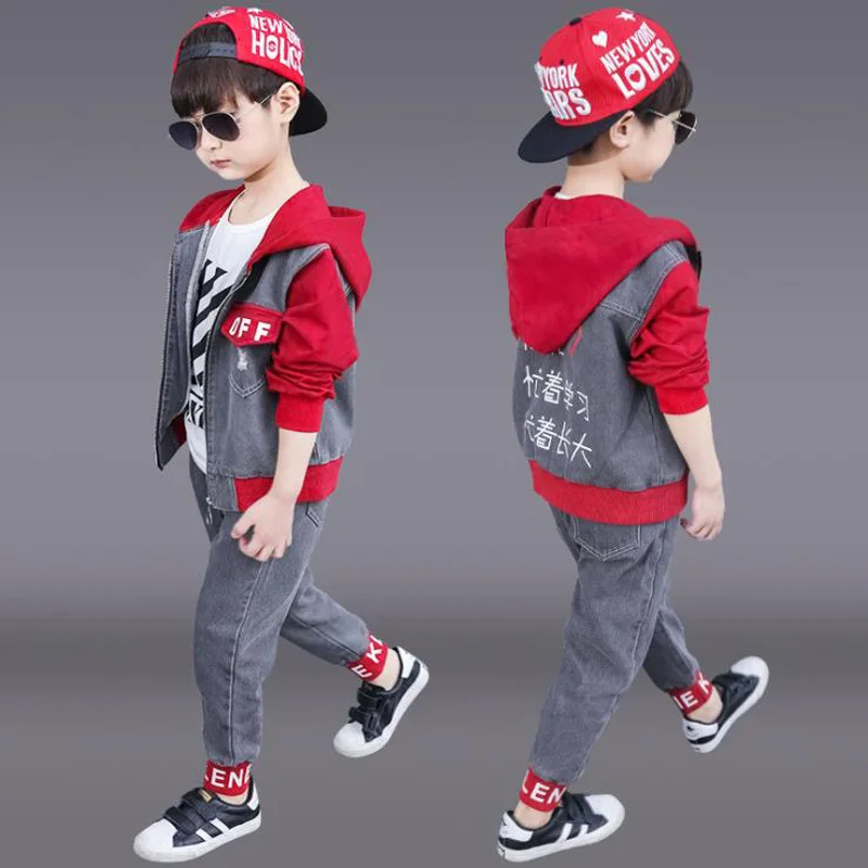 Boy's Autumn Outfit Suits the new Brim Child Handsome Boy Cuhk Children Fall Cowboy Outfit