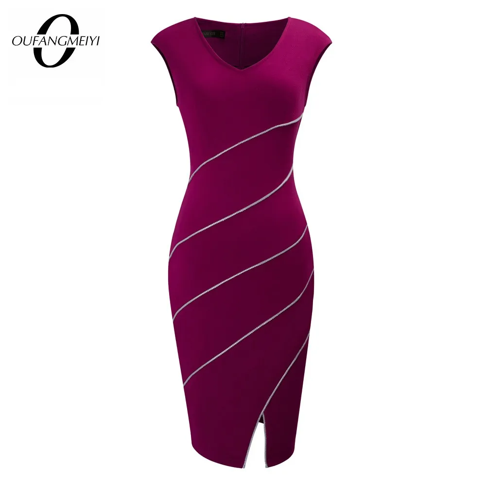 Женское летнее облегающее платье-карандаш без рукавов с V-образным вырезом |