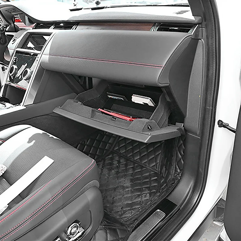 Black Car Interior Co-Pilot Glove Storage Box Container Tray Organizer for Land Rover Discovery Sport 2019-2020
