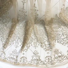 GLace 1Y/Лот, Европейский стиль, золотые блестящие блестки, ткань, блестящая сетка, алмазная нашивка, платье для выступлений, платье TX1578