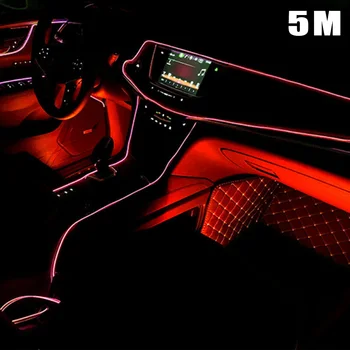

5M Atmosphere lamp 12V Red Light For Car Auto Interior Decor Cigarette lighter