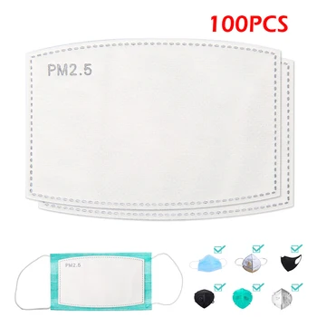

100pcs Kids Mouth Mask Cover Pm2.5 Activated Carbon Filter Face Cover Filter Breathing Face Mask Pad Filters Mascarillas