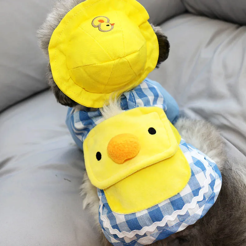 Blue Plaid Забавная Одежда для собак, клетчатая рубашка, костюм для щенков, весна-осень, одежда для собак, чихуахуа, йоркца, модная одежда с шапкой - Цвет: Blue Plaid