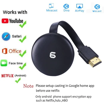 

Wecast G6 tv stick Wireless HDMI display 1080P for Youtube Netflix for Google Chrome cast miracast airplay dongle
