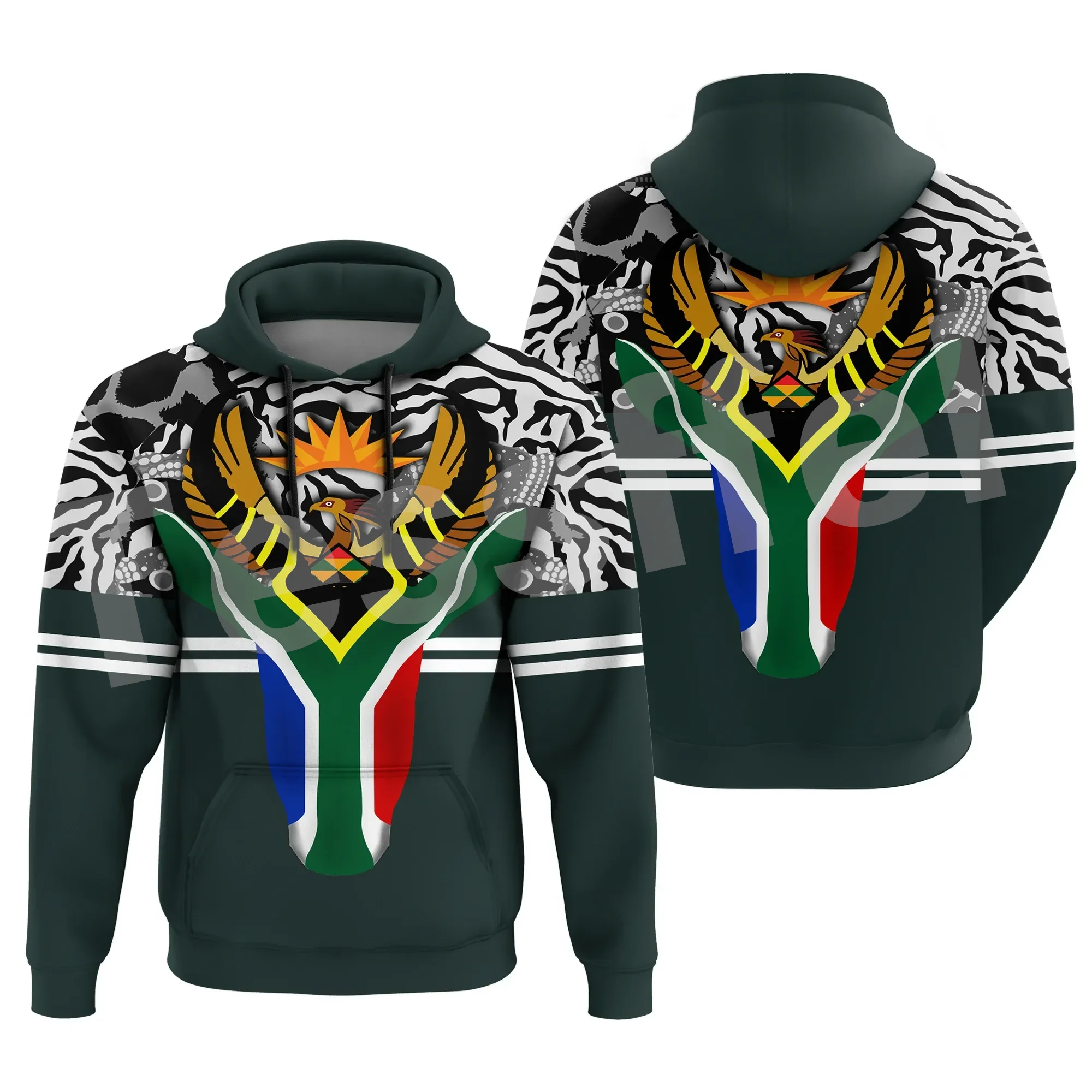 Tessffel NewFashion County Animal South Africa Flag Tattoo Harajuku Tracksuit 3DPrint Men/Women Long Sleeves Casual Hoodies X16