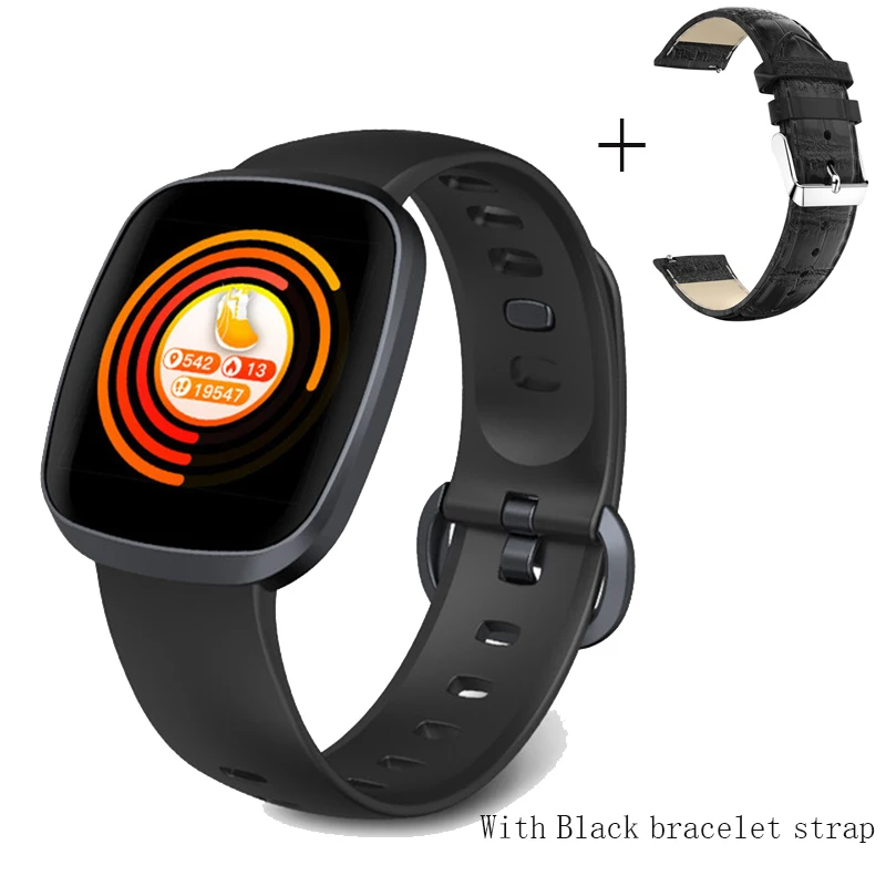 G- B- Leather strap Смарт-часы для мужчин Женская Сигнализация часы фитнес-трекер для измерения сердечного ритма водонепроницаемые умные часы управление музыкой спортивные часы для IOS Android - Цвет: G- B- Leather strap