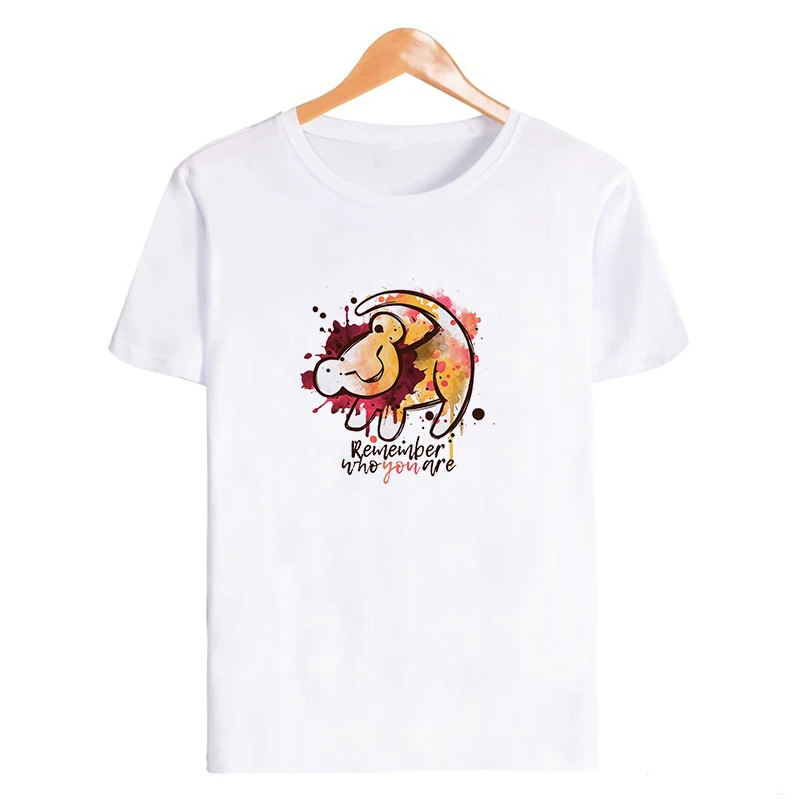 Showtly Lion King HAKUNA MATATA женская футболка It Simba Best Friends Harajuku Kawaii уличная Корейская стильная негабаритная футболка - Цвет: XWT0766-white