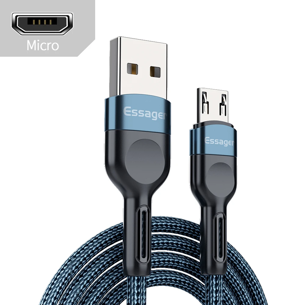 android charger Essager 3A USB Type C Cable Micro USB Fast Charging Data Cable Mobile Phone Charger USB C Microusb Wire Cord For Samsung Xiaomi magnetic phone charger Cables