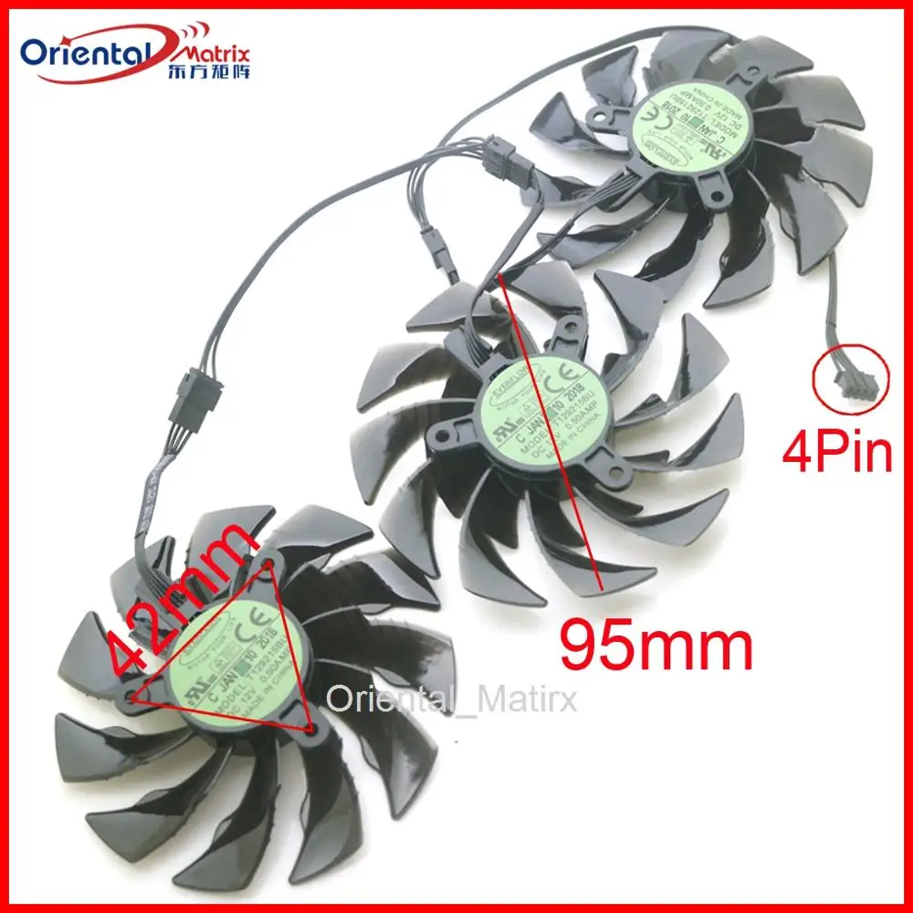 

T129215BU 12V 0.50AMP 95mm GPU Fan For Gigabyte RTX 2060 GTX 1060 1070 1080 1080ti AORUS Super Graphics Card Cooling Fan 4Pin