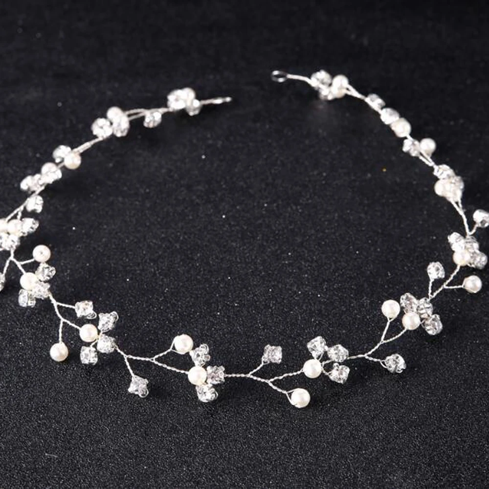 Wedding Gold Silver Rhinestones Headband Tiara Wedding Hair Vine Bridal Headband Hair Jewelry accessories for Women