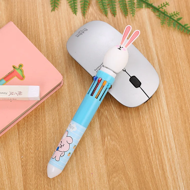 Креативный канцелярский кролик десять цветная шариковая ручка мультфильм