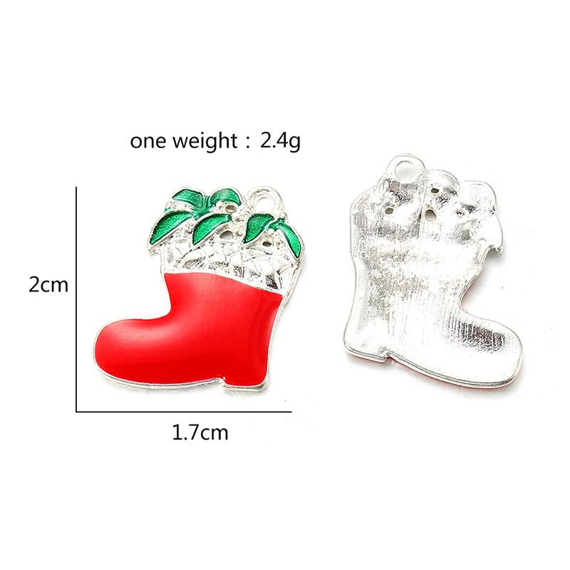 Christmas Boots Колокольчики с эмалевым покрытием снежинки-подвески 10 шт. рождественские привидения Подвески Ремесло для DIY украшения ожерелье серьги браслет ювелирные изделия аксессуар - Окраска металла: Christmas Boots