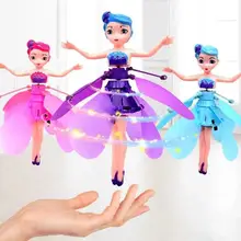 

Remote Control Flying Fairy Princess Infrared Sensor Dolls Mini RC Drone Induction Levitation Toys Christmas New Year gifts 2022