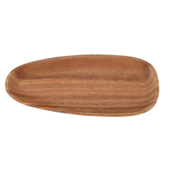 

Lovesickness Wood Irregular Solid Wood Pan Plate Fruit Dishes Saucer Tea Tray Dessert Dinner Plate Tableware,30X12cm
