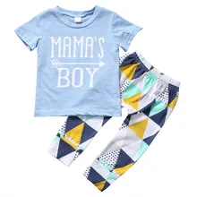 Милая одежда для маленьких мальчиков, летняя детская одежда, топы, футболка, длинные штаны, комплект леггинсов, хлопковая одежда