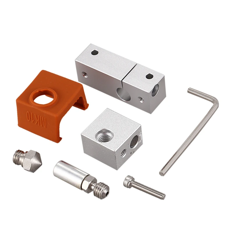 Best 3D Printer Extruder All Metal Hotend Groove Mk10 Nozzle Heating Block Stainless Steel Nozzle for Wanhao I3 Plus