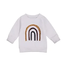 Ropa para niño y niña pequeña, sudadera de arcoíris, camisa de manga larga para niño, Jersey de algodón con cuello redondo, Camiseta estampada de dibujos animados, prendas de vestir