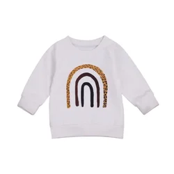 Criança menino menina roupas arco íris moletom crianças manga longa camisa topo crewneck algodão pulôver cartoon gráfico camiseta outwear
