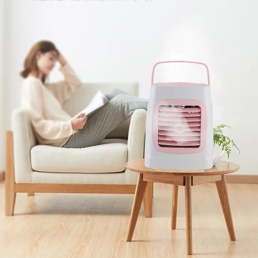 

Portable Mini Humidifier Cooling Fan Multi-Functional USB LED Air Cooler for Home Bedroom Office table fan Ventilador