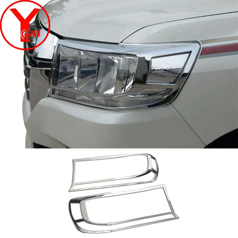 

Накладка на переднюю фару, декоративное накладное покрытие для Toyota Land cruiser GXR V6 V8 2016 2017 2018 2019, хромированный Стайлинг YCSUNZ